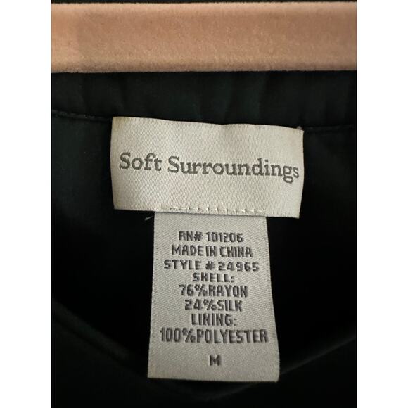 SOFT SURROUNDINGS Dark Green Silk-Blend Velvet Burnout Tunic Mini Dress - Sz M - Picture 4 of 4